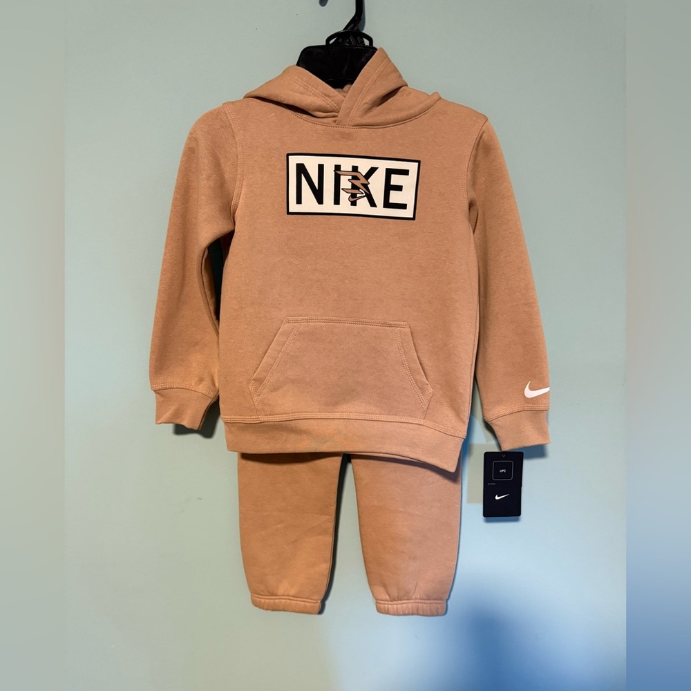 Nike kids Beige Hoodie and Joggers Set